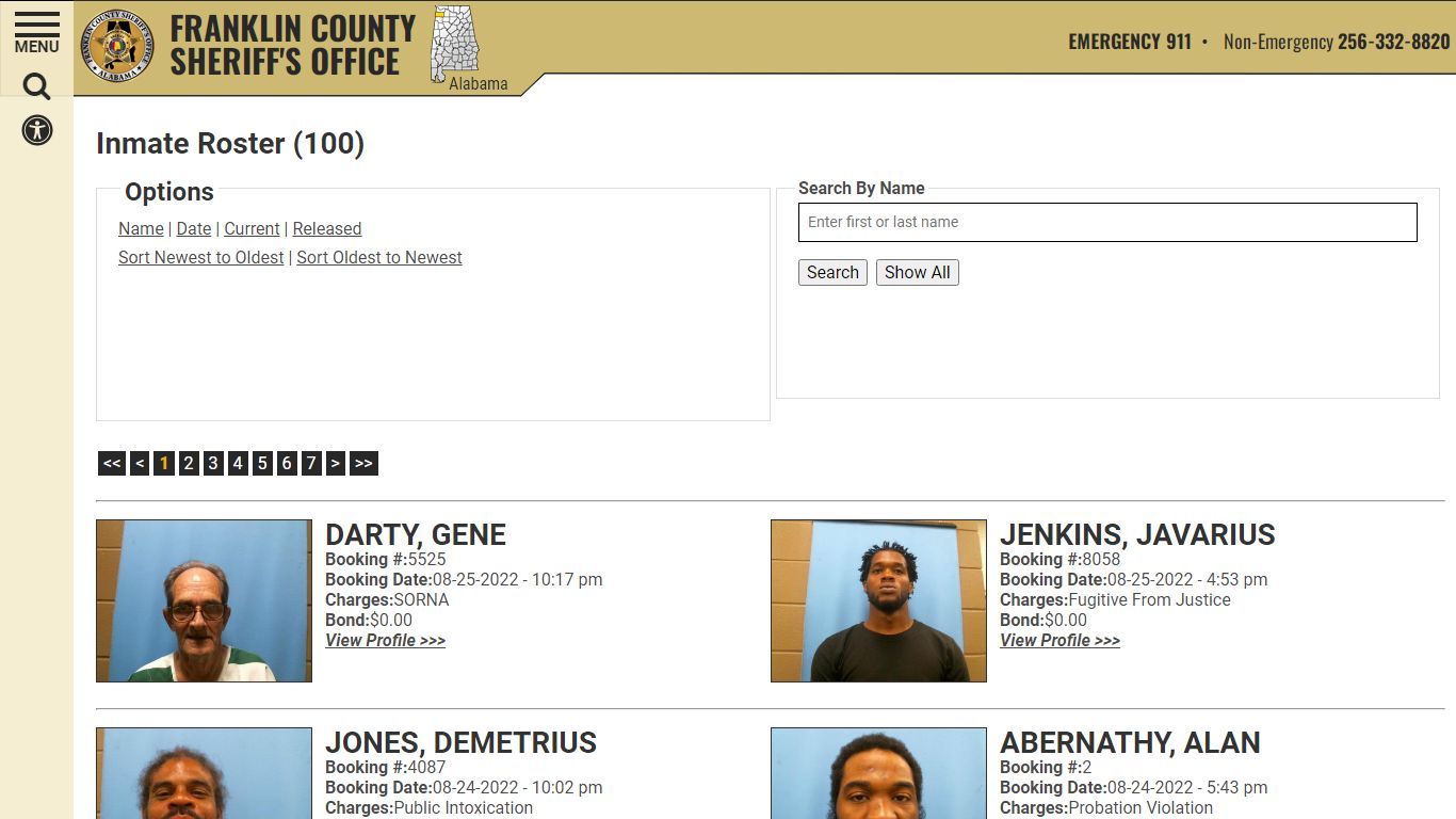 Inmate Roster - Franklin County AL Sheriff's Office