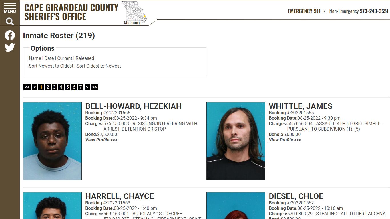 Inmate Roster - Cape Girardeau County MO Sheriff's Office